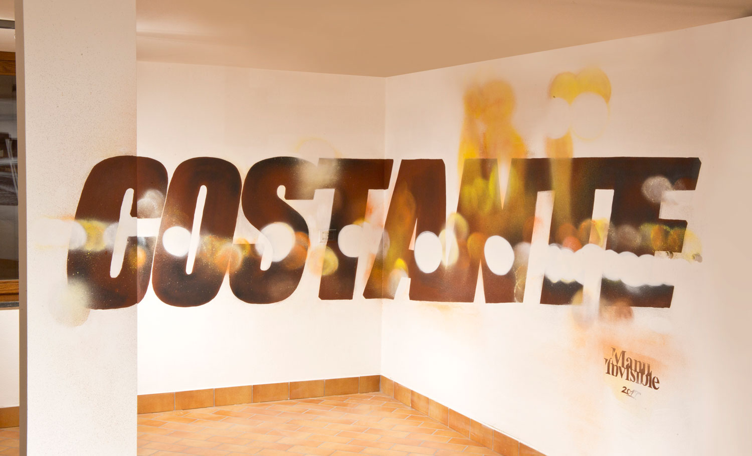 ''Costante'' Spray and quartz paint on wall 2,0x5,0 m- Segrate [MI] 2017