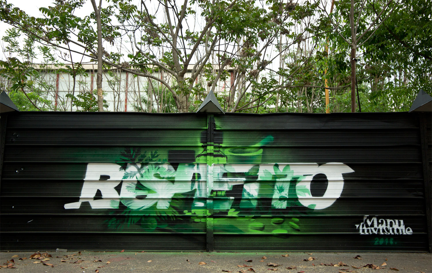 ''Rispetto'' Spray on metal 2 x 5 m Milano 2018