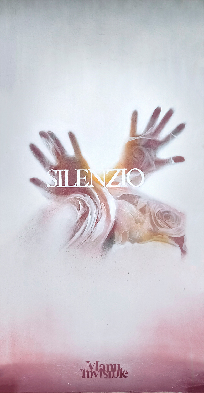 ''Silenzio'' Spray su muro 1,3 x 2,5 m Elmas 2021