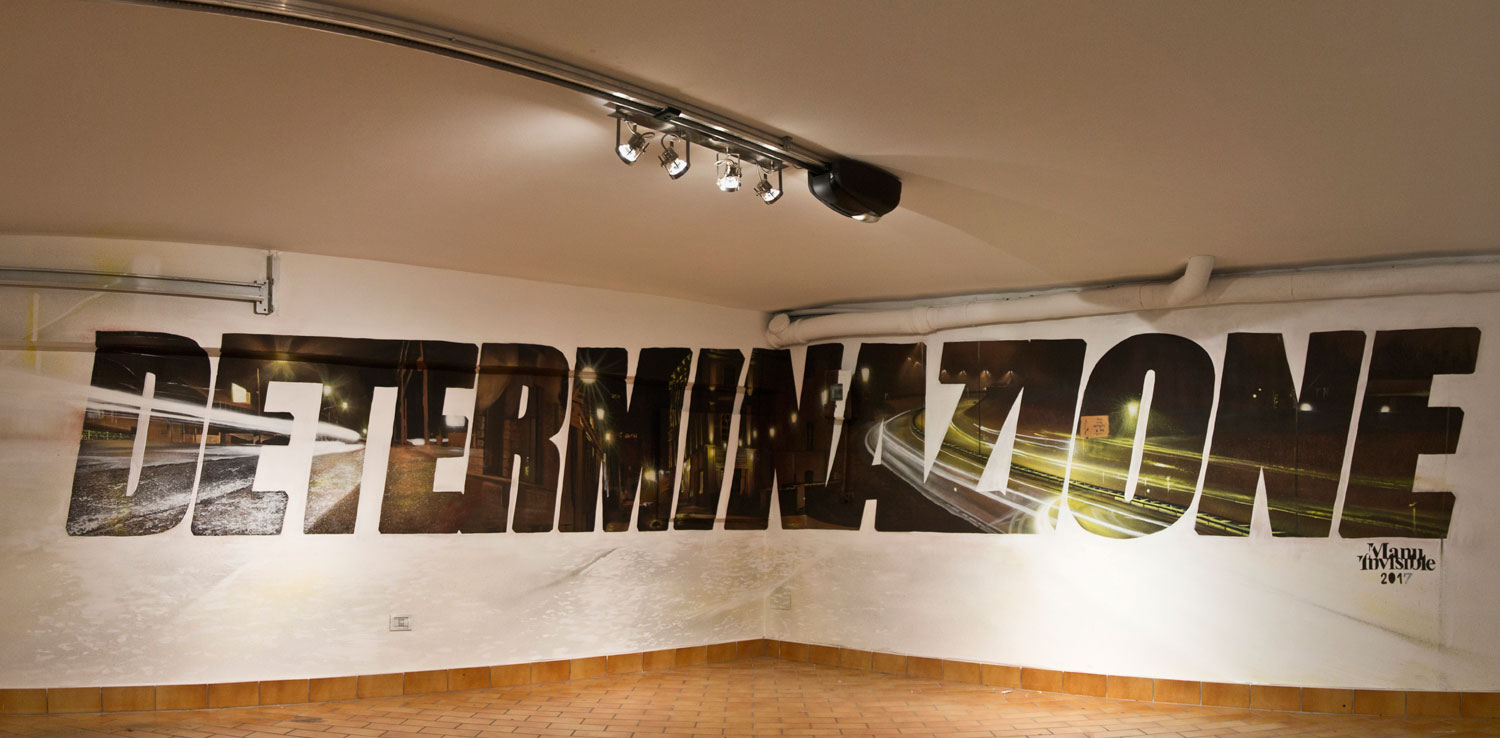 ''Determinazione'' Spray and quartz paint on wall 2,0x8,0 m Segrate [MI] 2017