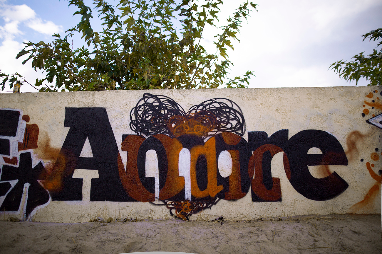 ''Amore/Odio'' Spray sur le mur 3 x 1,5 m Calvi (Corsica) 2021