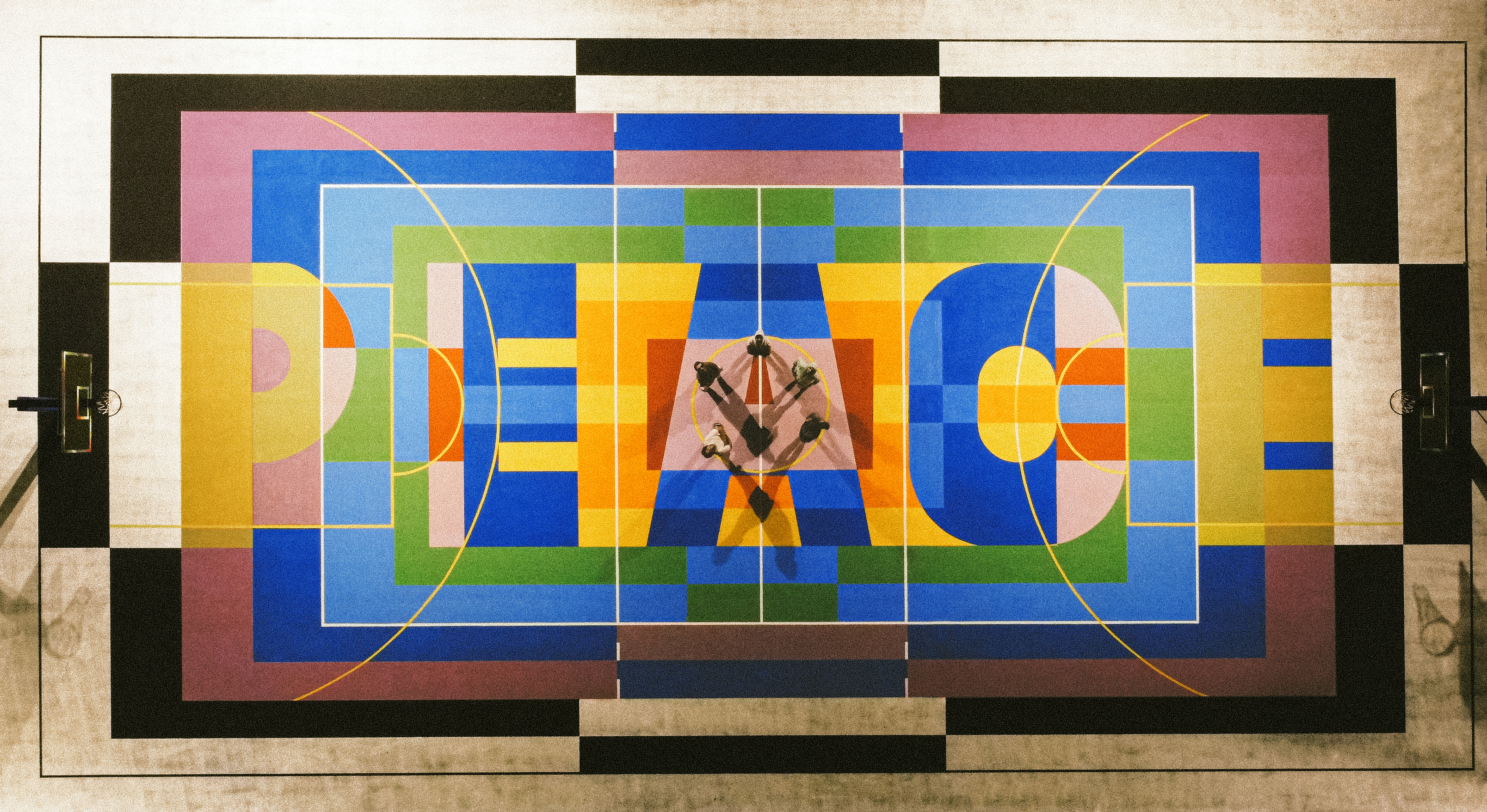 ''Peace'' Peinture de signalisation au sol 420 mq (Feat. Andrea Crespi) Bibbiena 2022