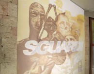  Sguardi Spray e pittura lavabile su muro 4 x 3 m Museo Archeologico Nazionale di Cagliari 2018